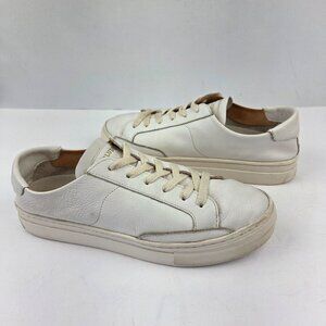Soludos Platform Ibiza Lace Up Leather Sneakers White Size 9